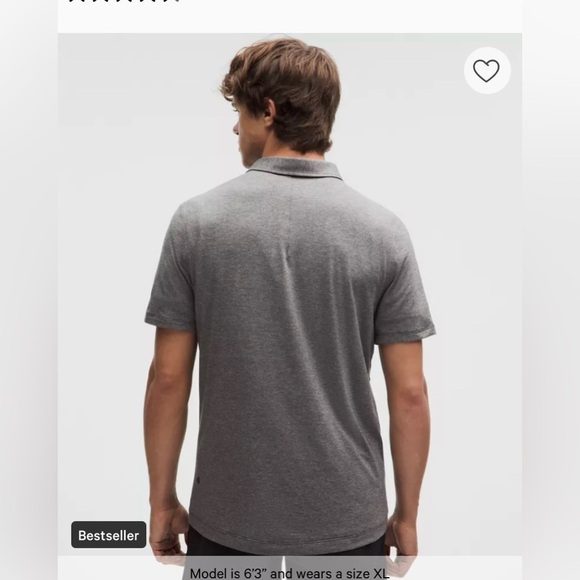 NWOT - Lululemon - Evolution Short-Sleeve Polo Shirt - Size XL, Color: Charcoal - Picture 6 of 8